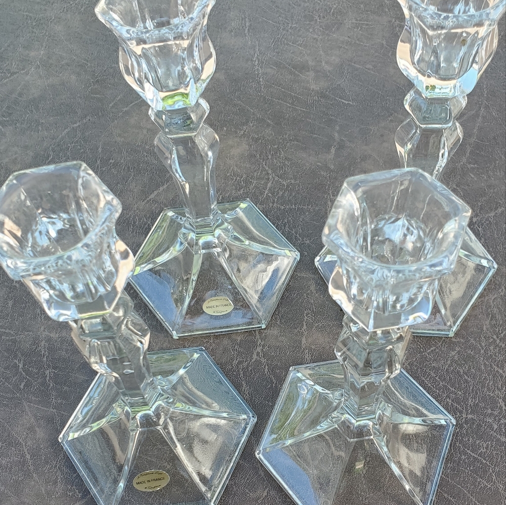 Set of 4 vintage Teleflora Glass candle holders